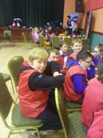 Niall and Cole listening intently to the Garda Speaker.